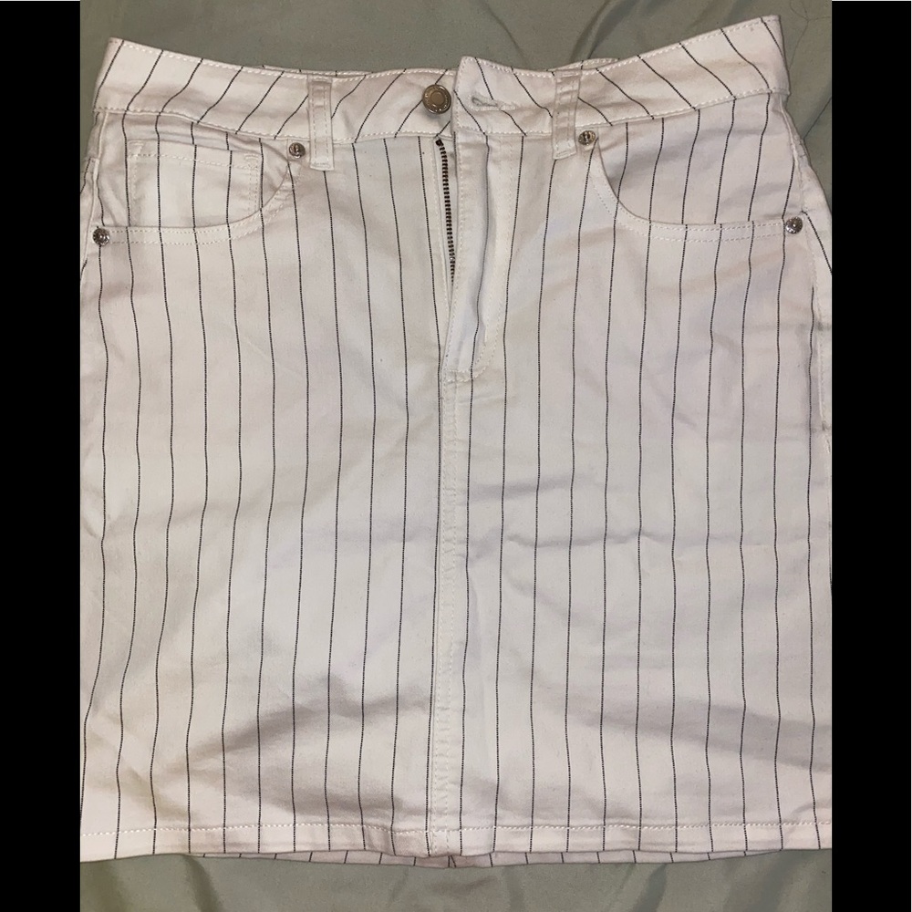 White with black stripes skirt